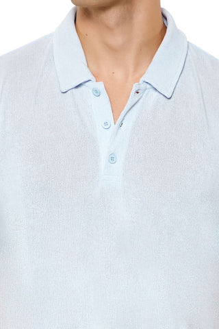 Soft Ribbed Knit Polo Shirt