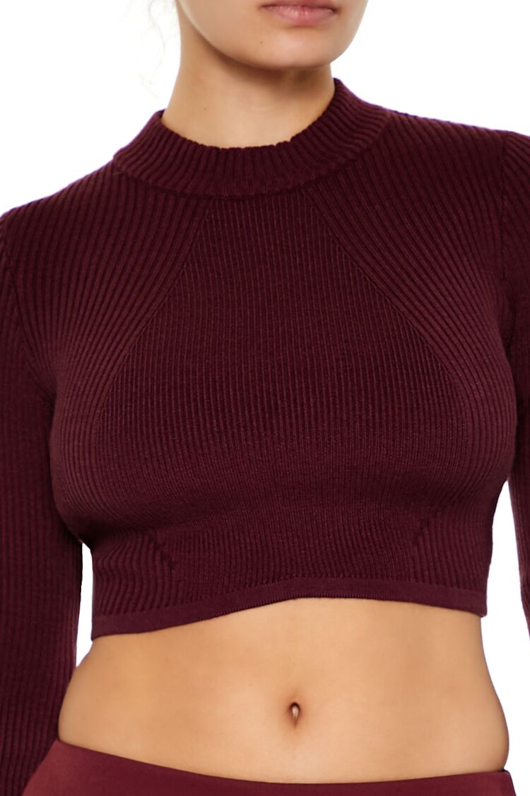  Forever 21 Cropped Mock Neck Sweater - black - Bonton