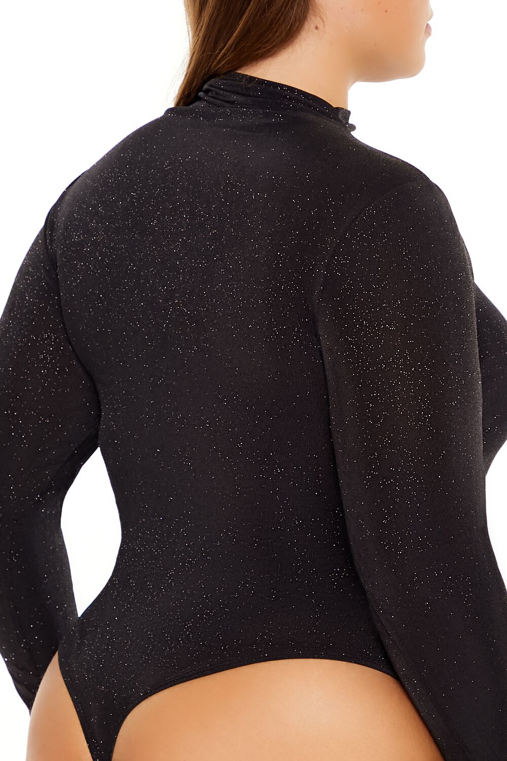  Forever 21 Plus Size Glitter Cowl Thong Bodysuit - burgundy - Bonton