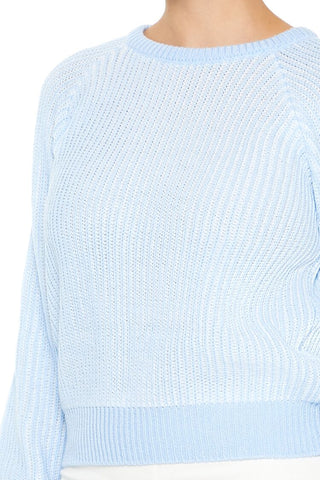 Striped Ribbed Knit Sweater
