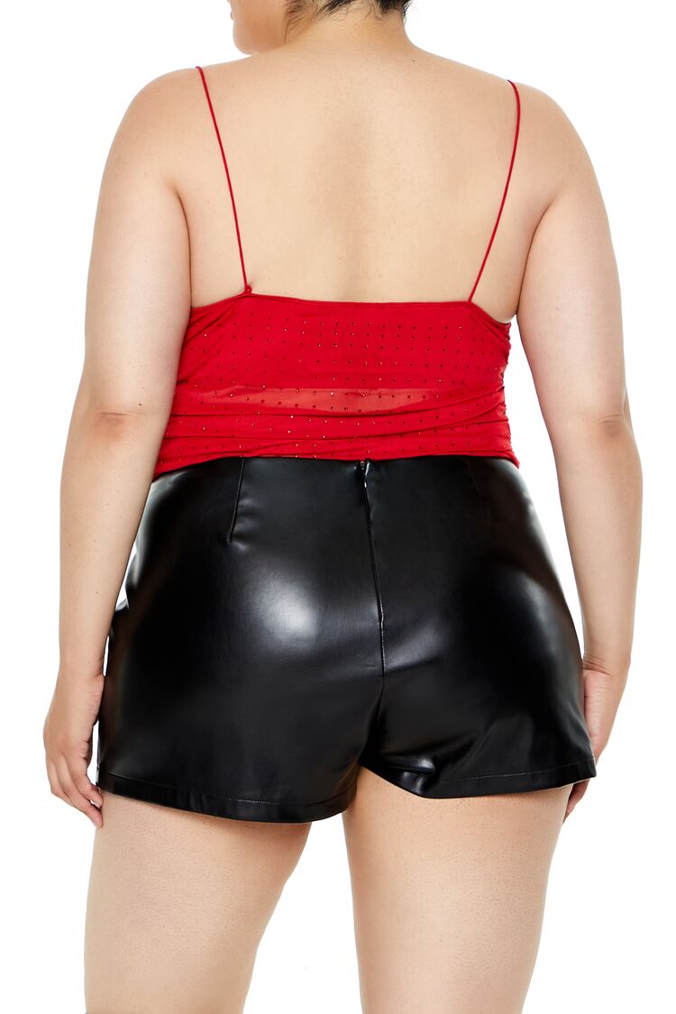  Forever 21 Plus Size Clip Dot Cowl Cami - red - Bonton