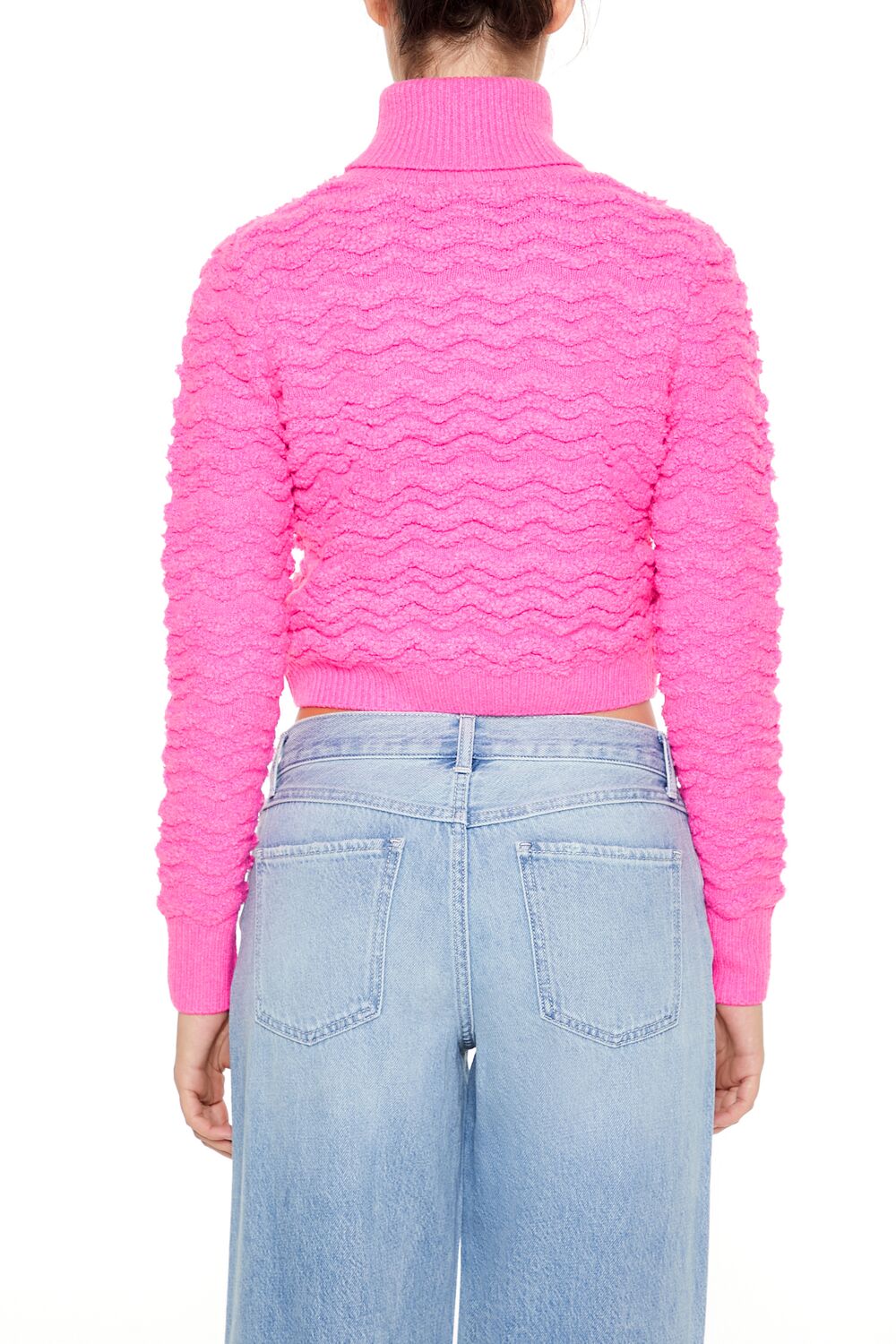  Forever 21 Turtleneck Cropped Sweater - navy - Bonton
