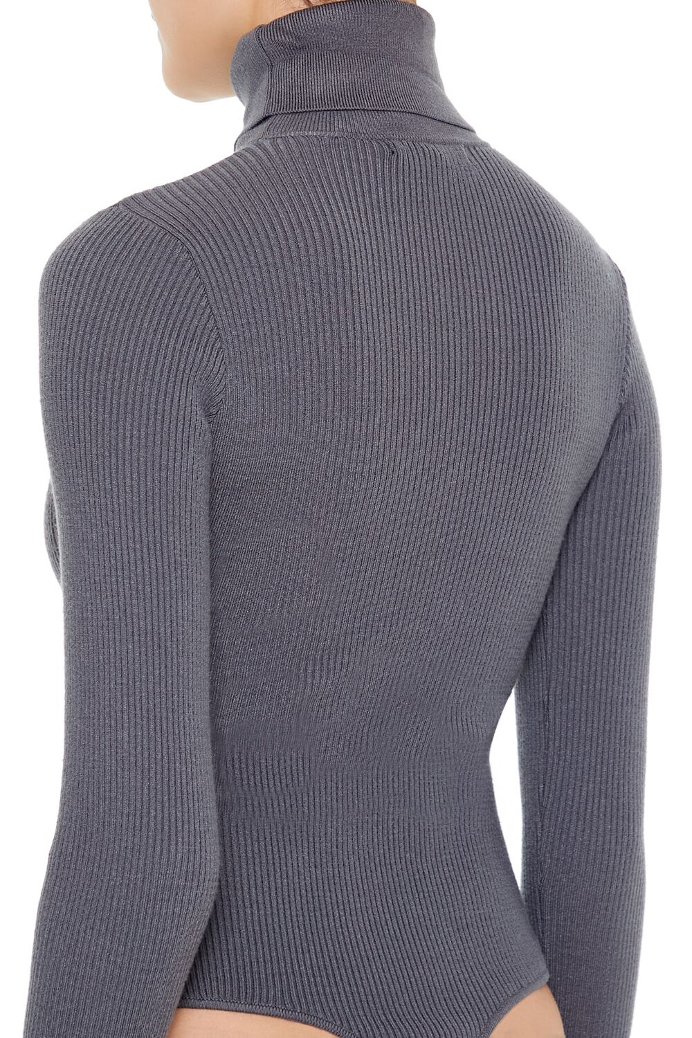 Forever 21 Sweater-Knit Turtleneck Bodysuit - white - Bonton