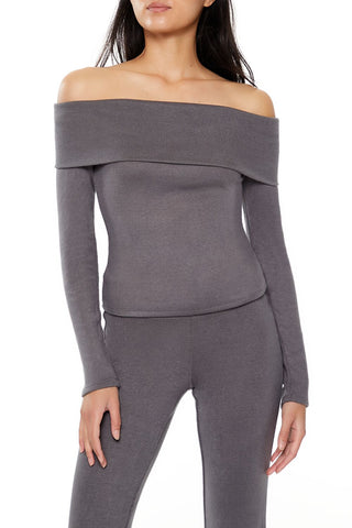 Foldover Off-the-Shoulder Top