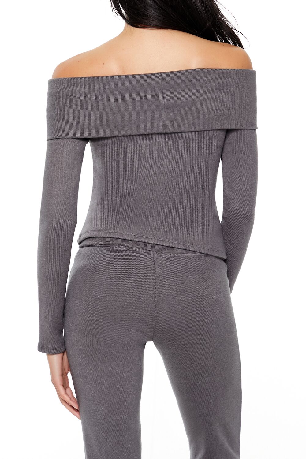  Forever 21 Foldover Off-the-Shoulder Top - grey - Bonton