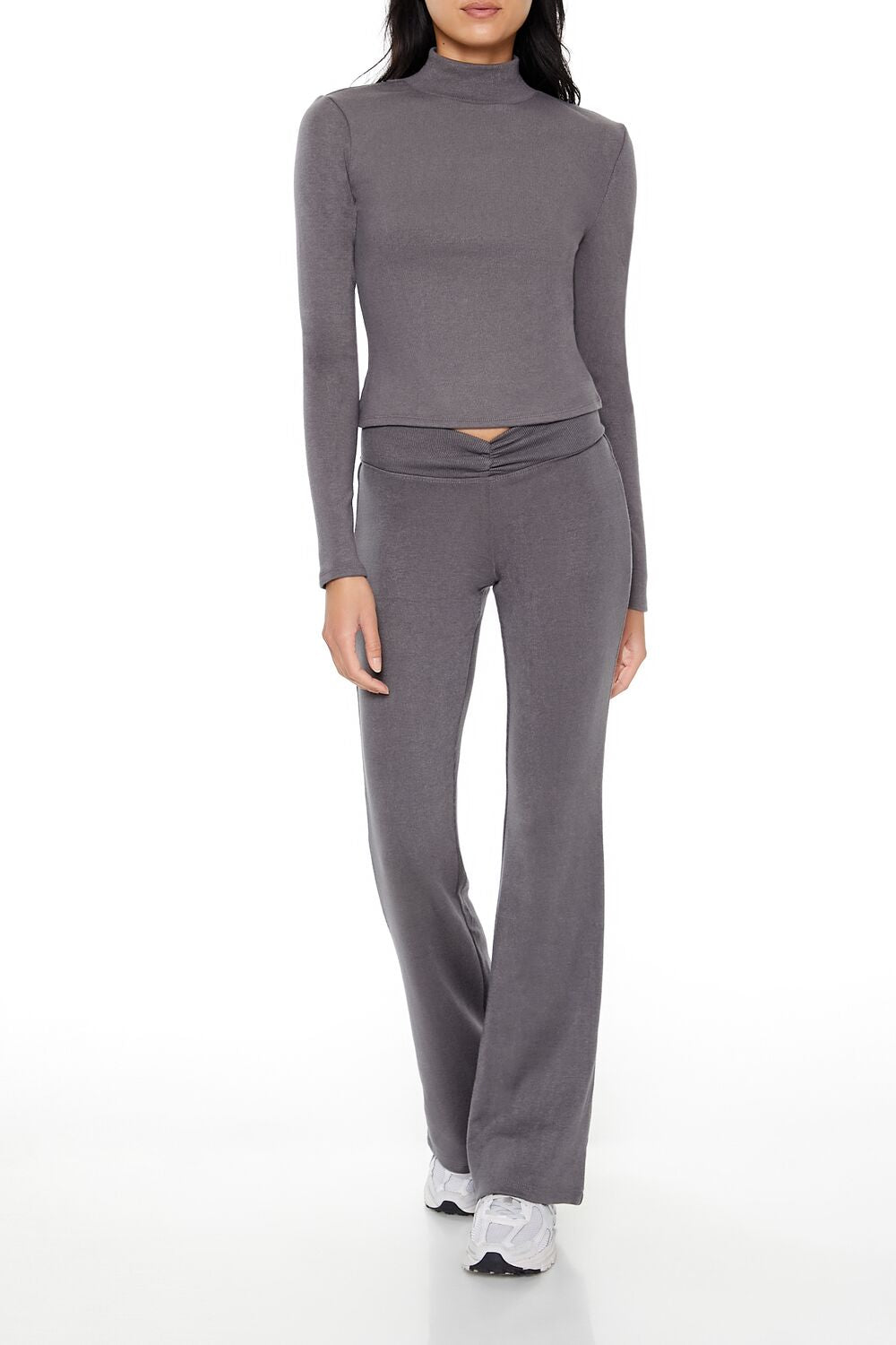  Forever 21 Cropped Mock Neck Top - grey - Bonton