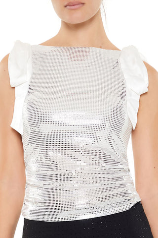 Sequin Bow Crop Top