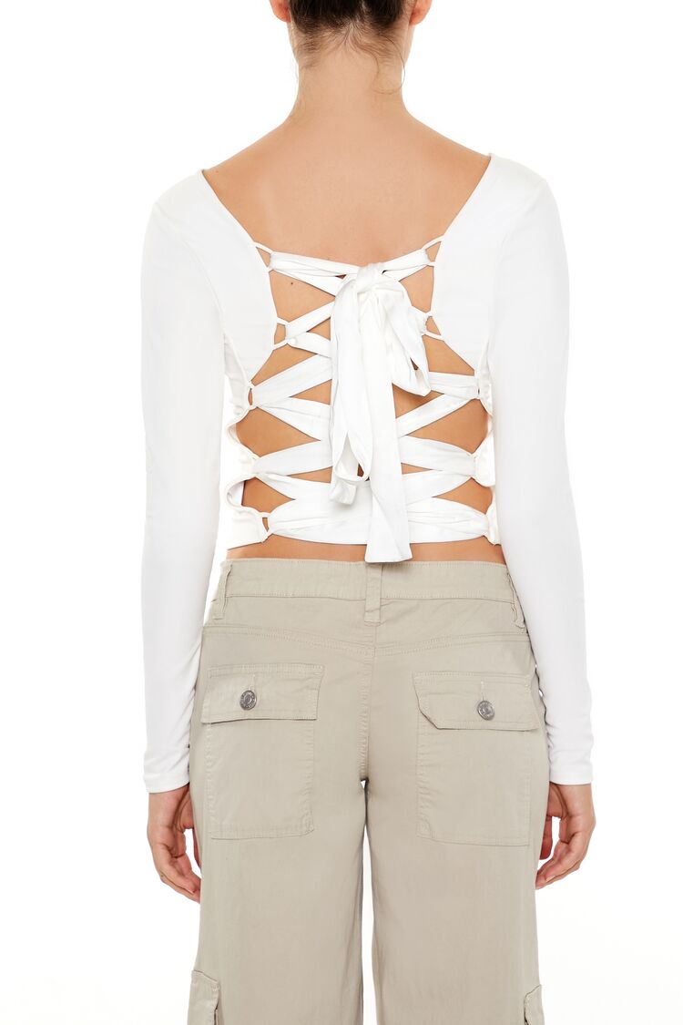  Forever 21 Lace-Up High-Neck Top - black - Bonton