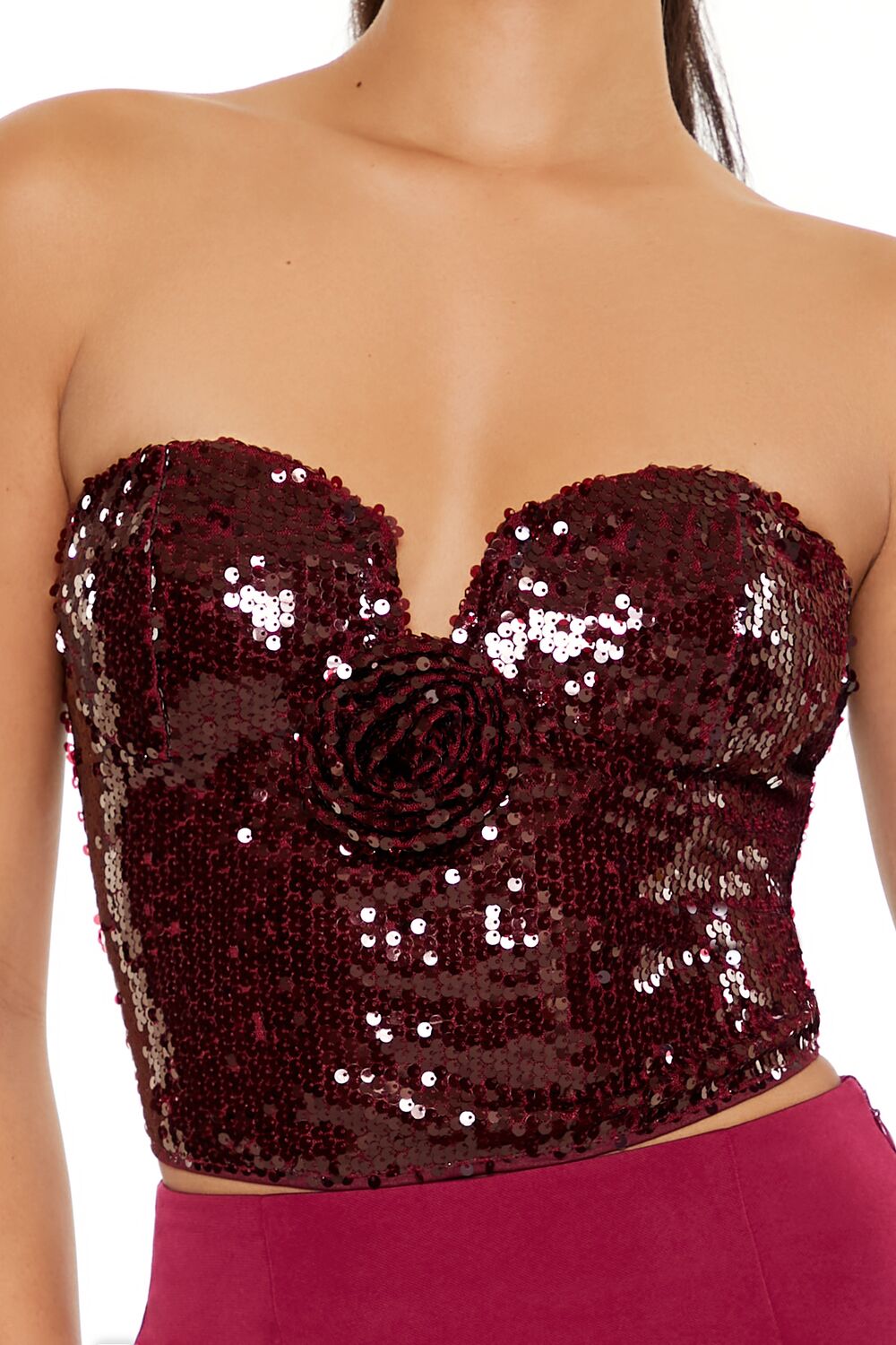  Forever 21 Sequin Sweetheart Tube Top - black - Bonton