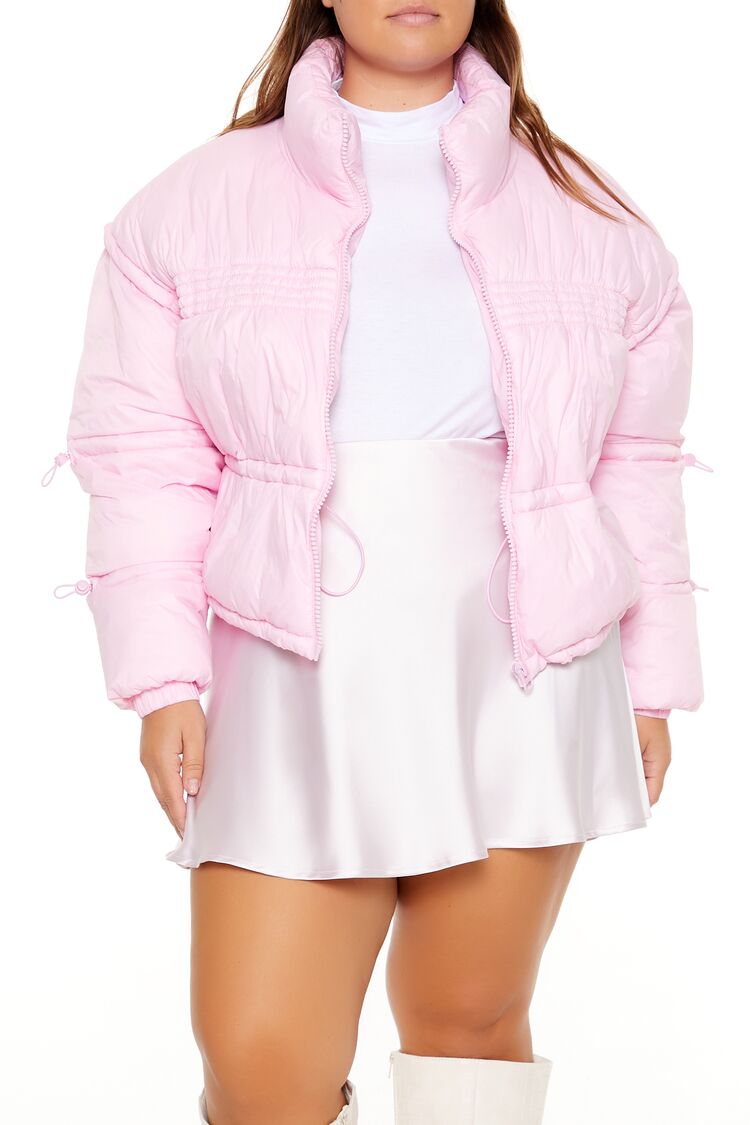  Forever 21 Plus Size Cropped Puffer Jacket - seashell-pink-swatch - Bonton