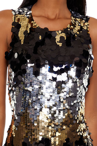 Sequin Cutout Tie-Back Bodysuit