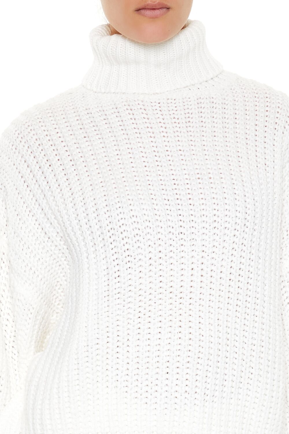  Forever 21 Turtleneck Knit Sweater - white - Bonton