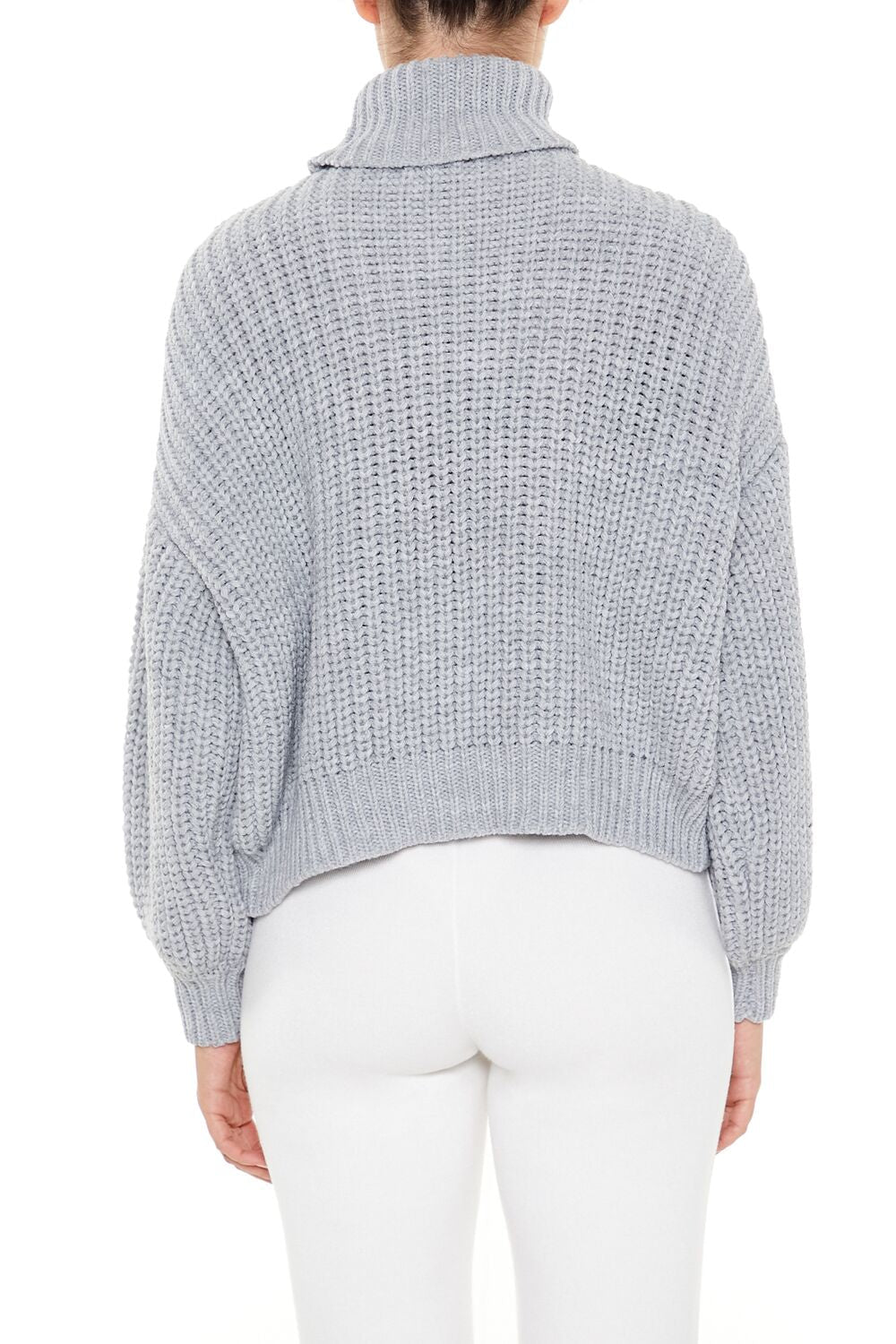  Forever 21 Turtleneck Knit Sweater - white - Bonton