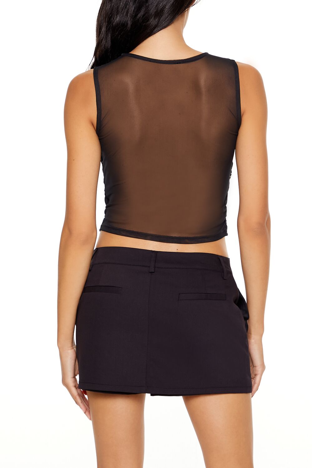  Forever 21 Rhinestone Illusion Crop Top - black - Bonton