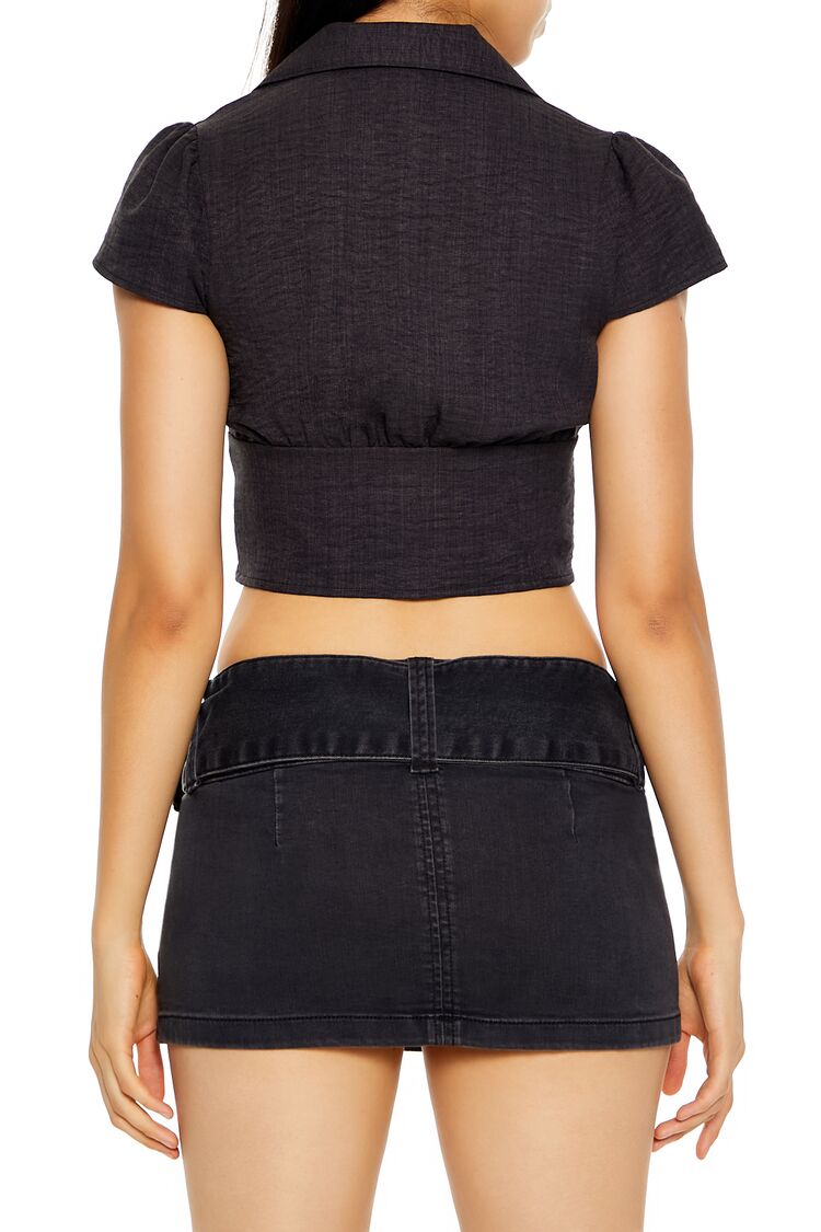  Forever 21 Chiffon Bustier Crop Top - grey - Bonton