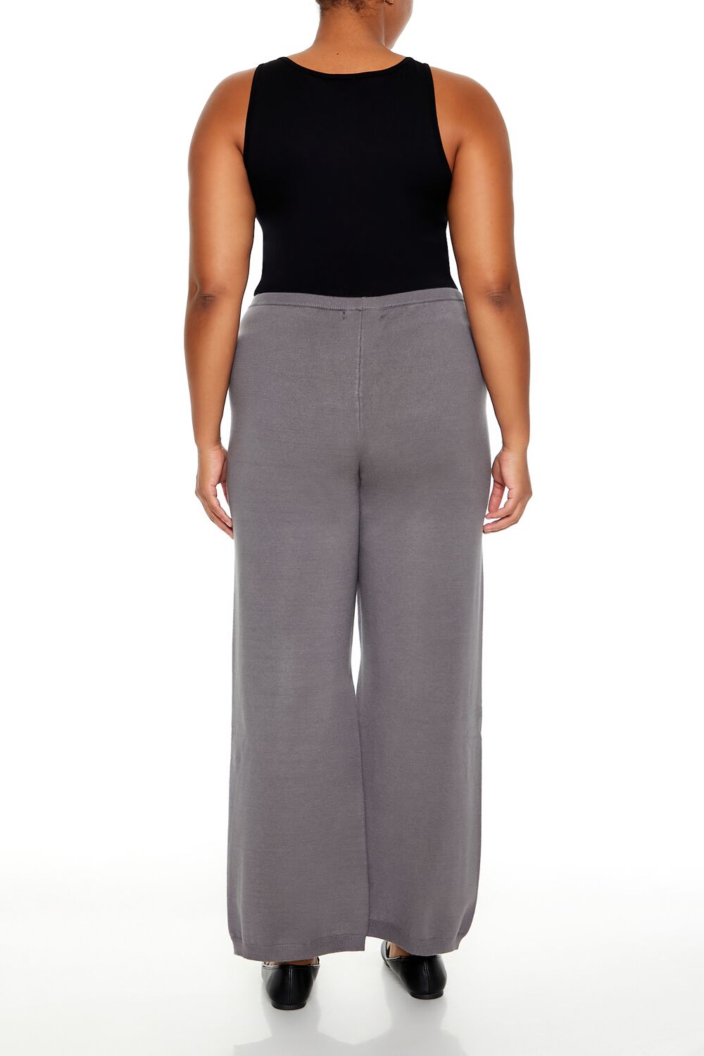  Forever 21 Plus Size Sweater-Knit Wide Pants - dark-grey - Bonton