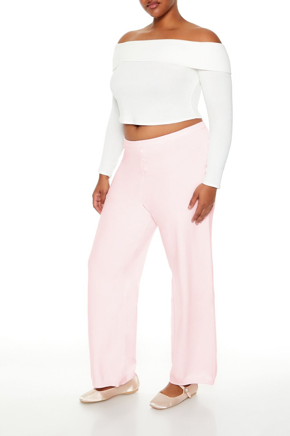  Forever 21 Plus Size Sweater-Knit Wide Pants - dark-grey - Bonton