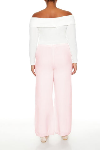 Plus Size Sweater-Knit Wide Pants