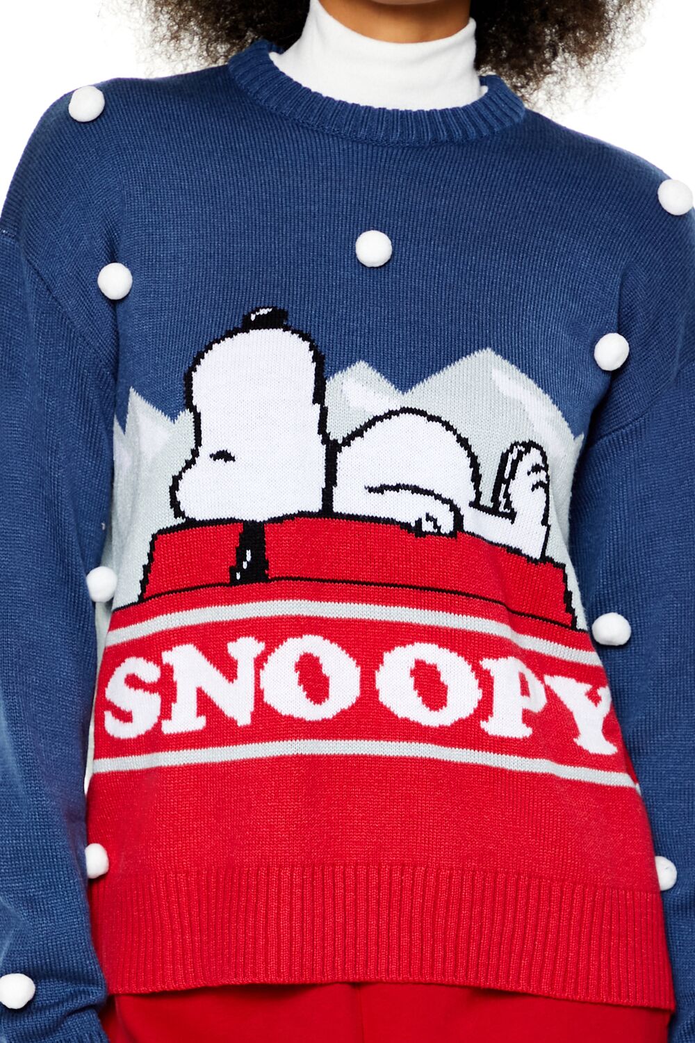  Forever 21 Pom Pom Snoopy Sweater - blue multi - Bonton