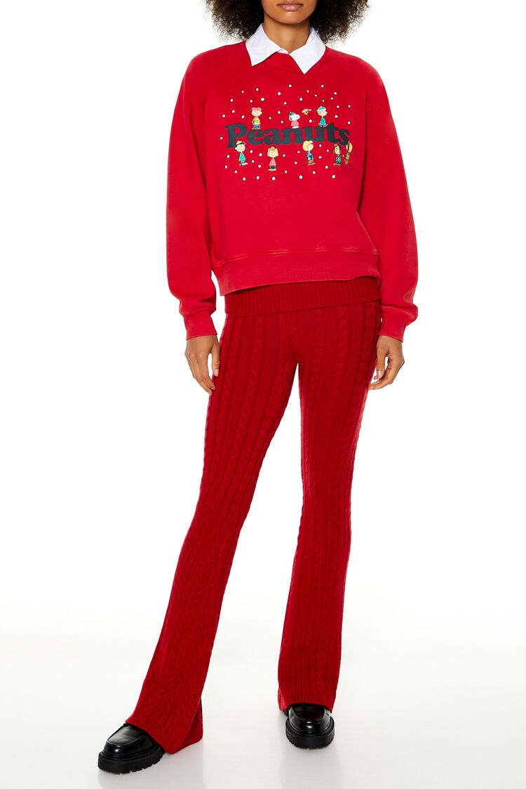  Forever 21 Peanuts Graphic Fleece Pullover - red multi - Bonton