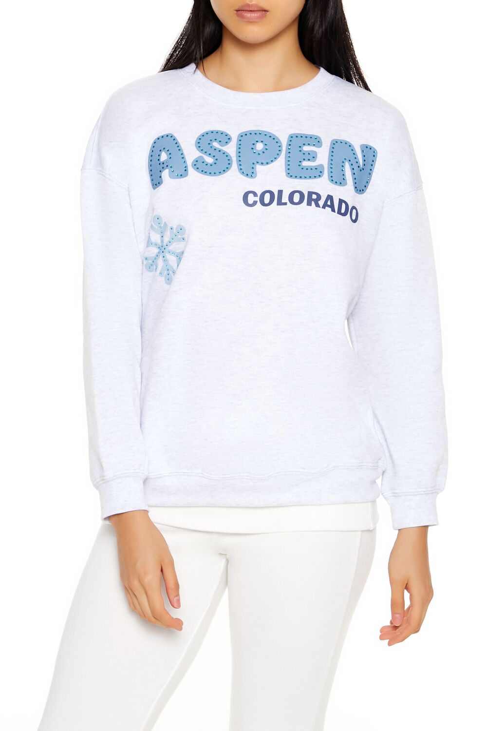  Forever 21 Aspen Colorado Rhinestone Pullover - grey multi - Bonton