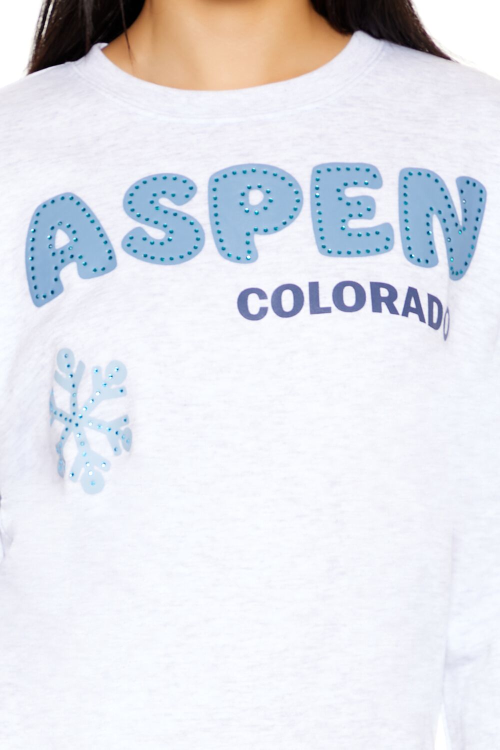  Forever 21 Aspen Colorado Rhinestone Pullover - grey multi - Bonton