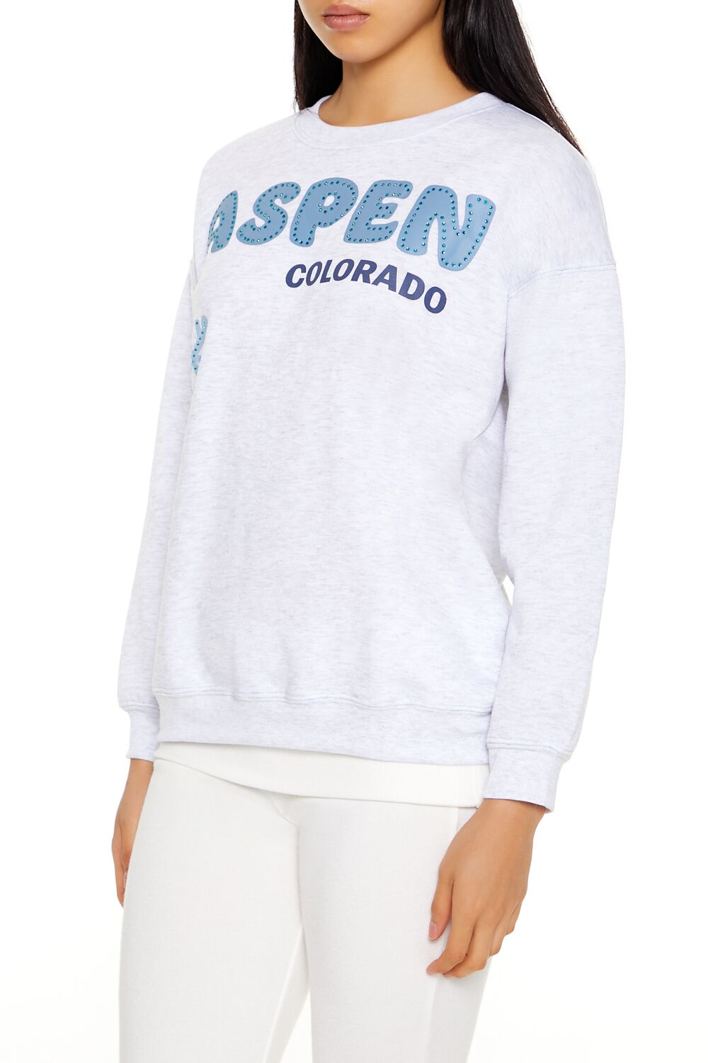  Forever 21 Aspen Colorado Rhinestone Pullover - grey multi - Bonton