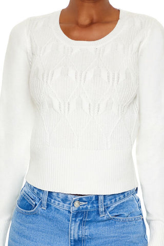 Cropped Lattice Sweater