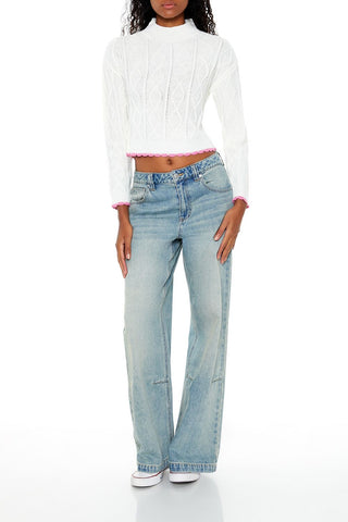 Scalloped Cable Knit Sweater