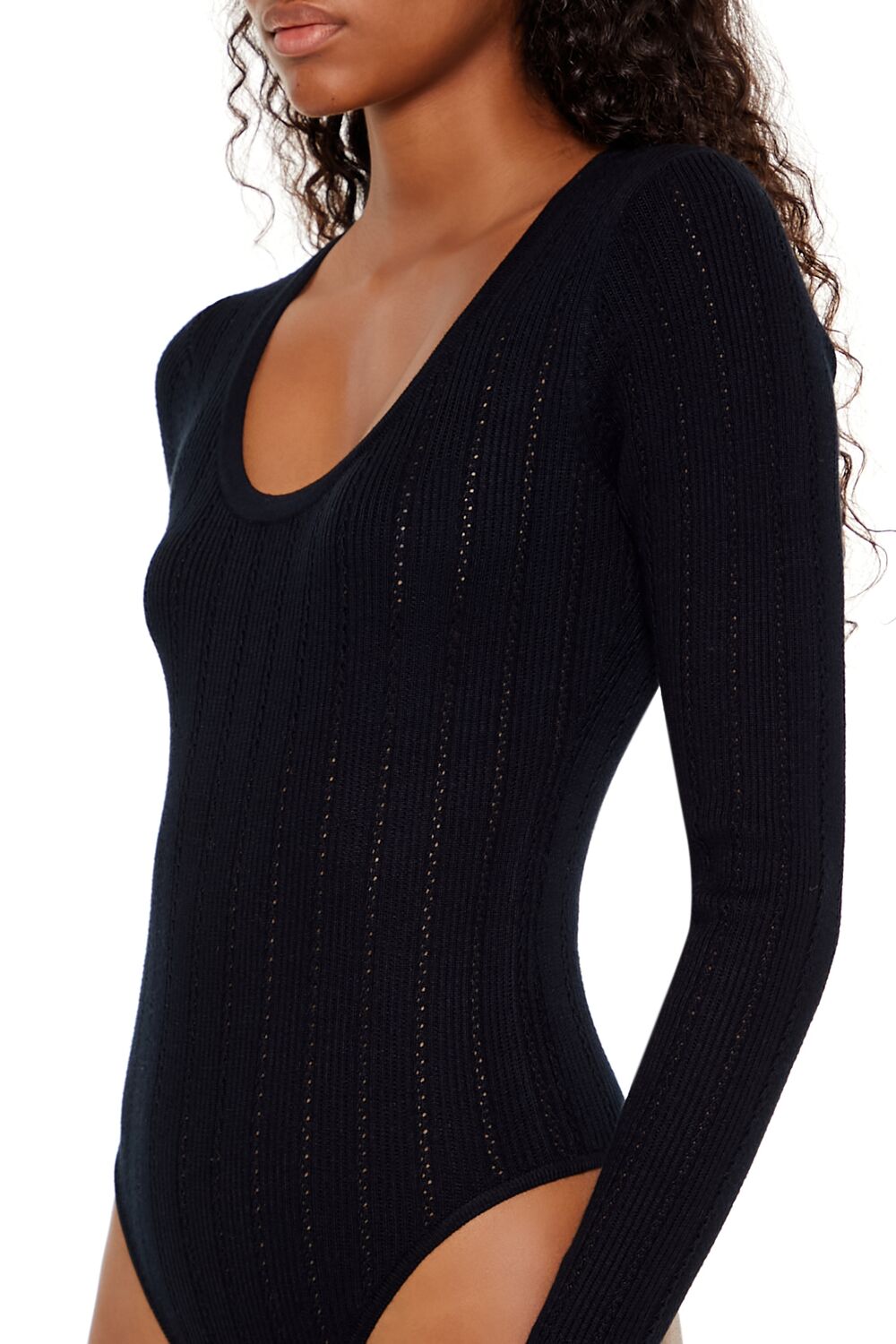  Forever 21 Sweater-Knit Thong Bodysuit - cream - Bonton