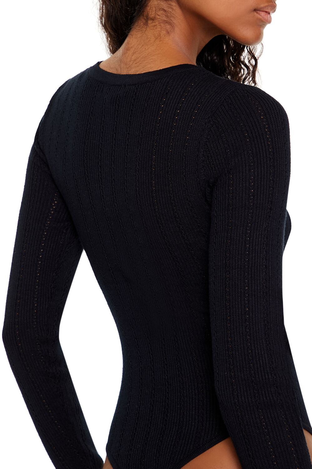  Forever 21 Sweater-Knit Thong Bodysuit - cream - Bonton