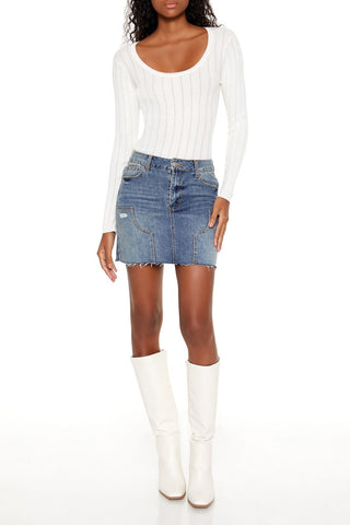 Sweater-Knit Thong Bodysuit