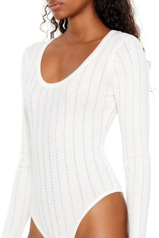 Sweater-Knit Thong Bodysuit