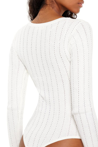 Sweater-Knit Thong Bodysuit