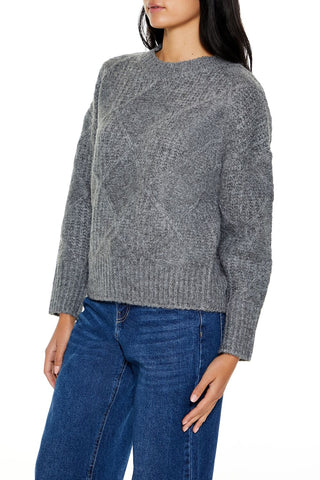Textured Marled Knit Sweater