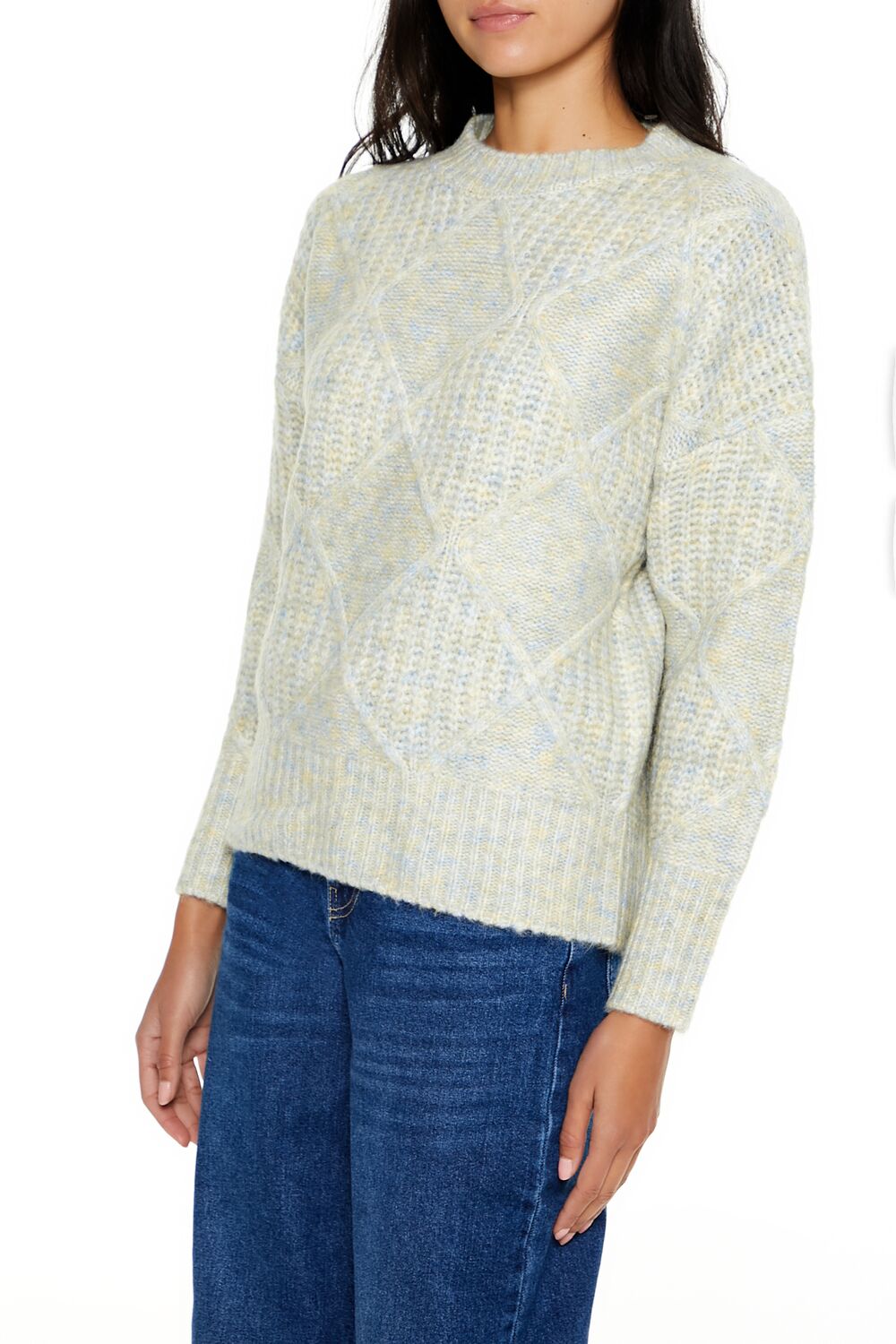  Forever 21 Textured Marled Knit Sweater - dark grey multi - Bonton