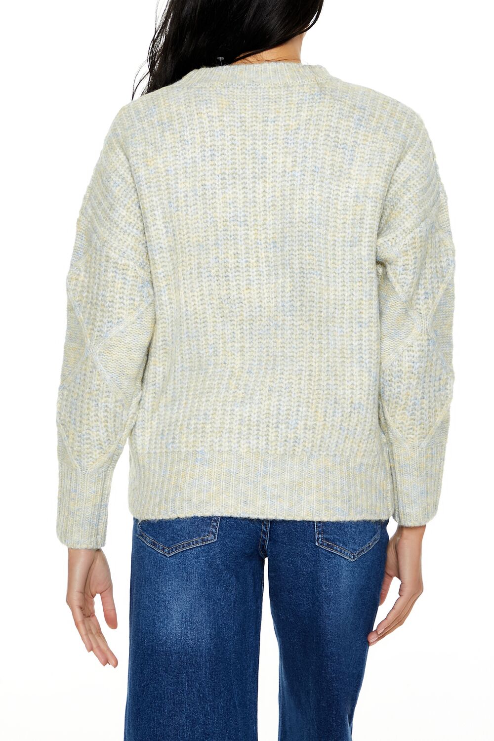  Forever 21 Textured Marled Knit Sweater - dark grey multi - Bonton