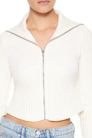 Cropped Zip-Up Sweater