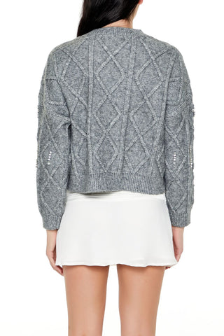Marled Faux Gem Sweater