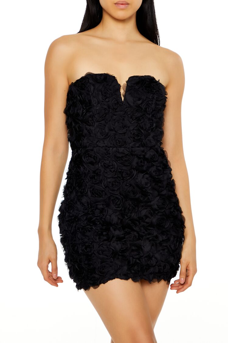  Forever 21 Rosette Mini Tube Dress - black-swatch - Bonton