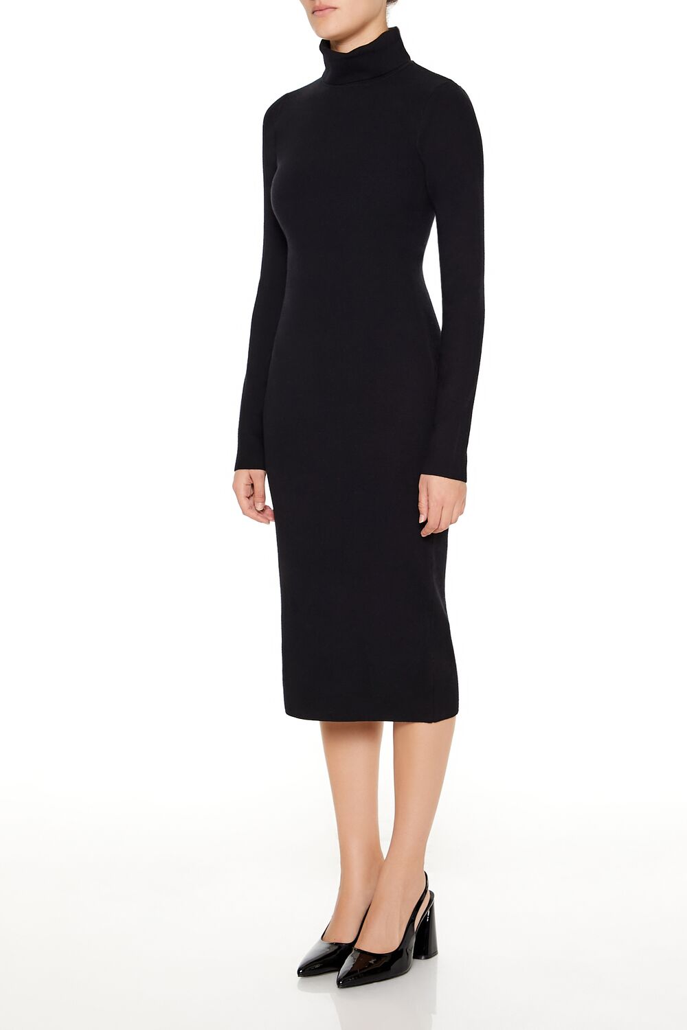  Forever 21 Turtleneck Midi Sweater Dress - black-swatch - Bonton