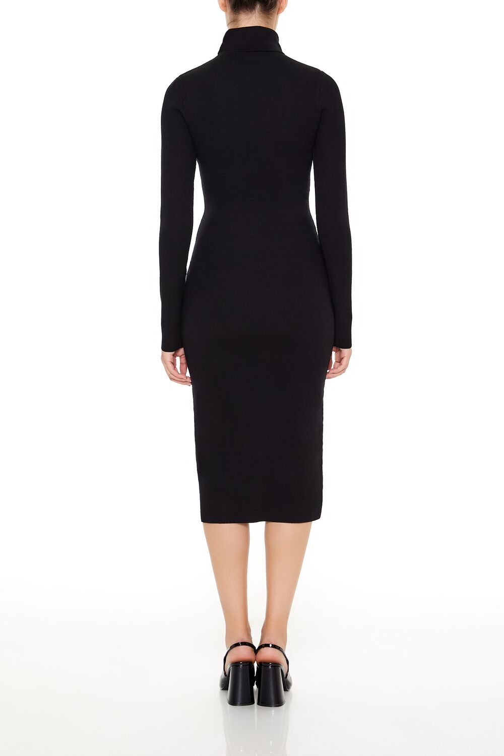  Forever 21 Turtleneck Midi Sweater Dress - black-swatch - Bonton