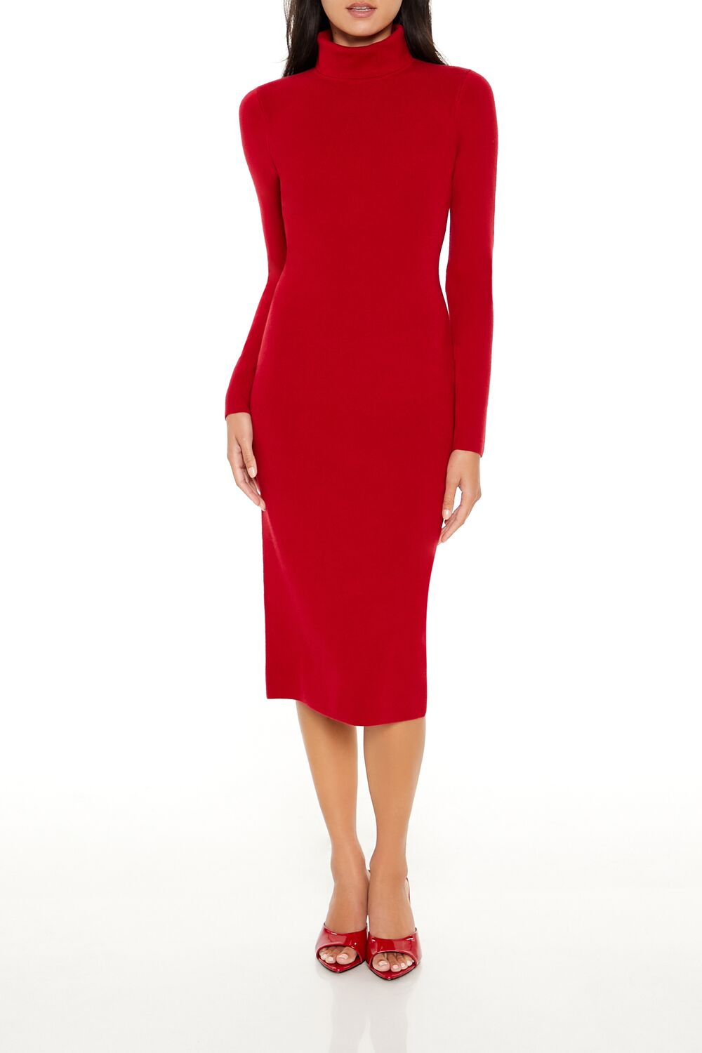  Forever 21 Turtleneck Midi Sweater Dress - black-swatch - Bonton