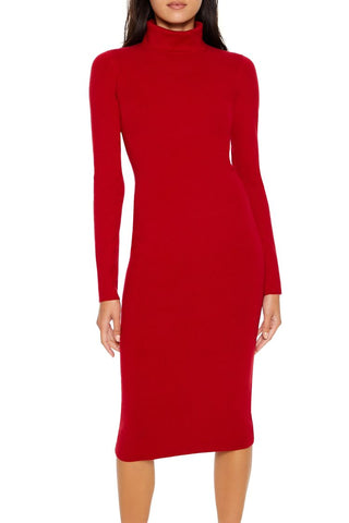 Turtleneck Midi Sweater Dress