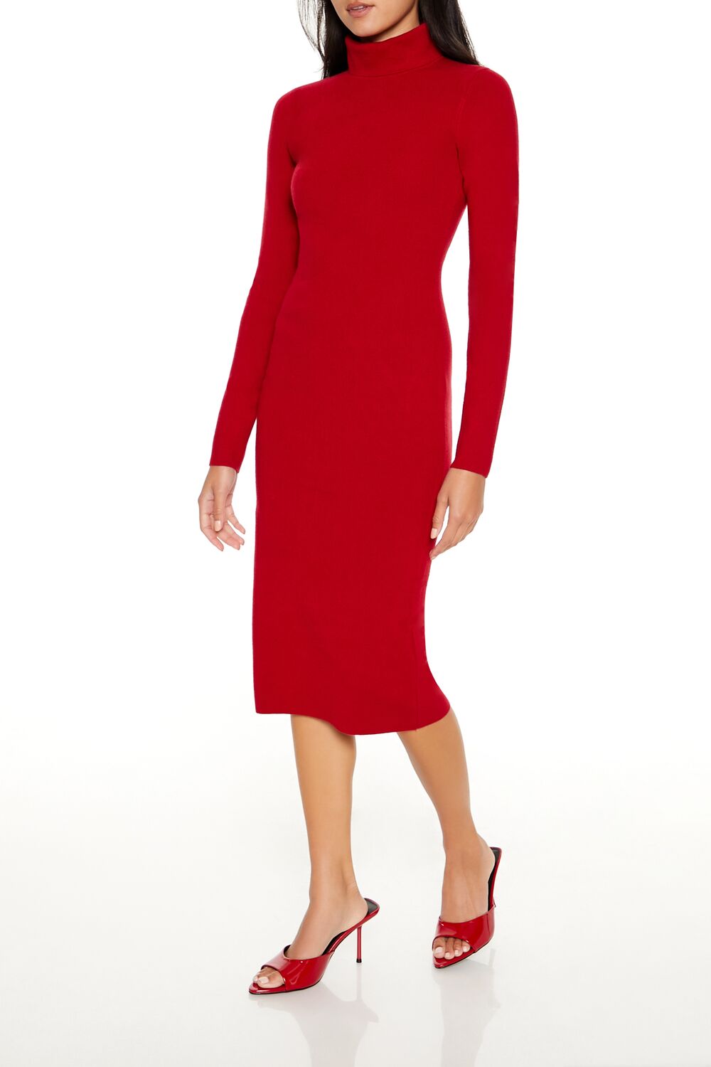  Forever 21 Turtleneck Midi Sweater Dress - black-swatch - Bonton