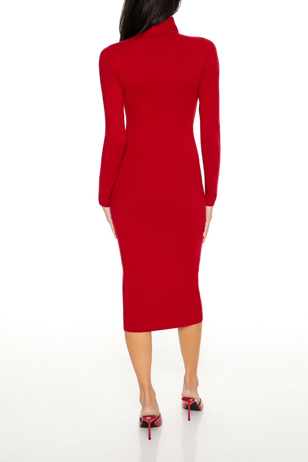  Forever 21 Turtleneck Midi Sweater Dress - black-swatch - Bonton