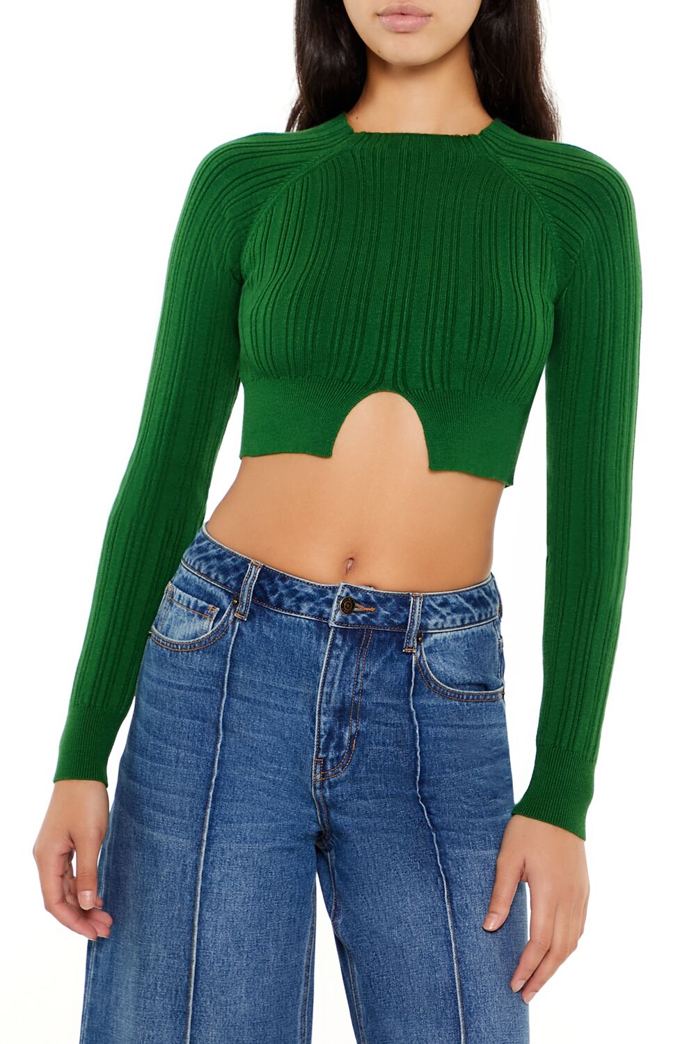  Forever 21 Ribbed Cutout Sweater - black - Bonton