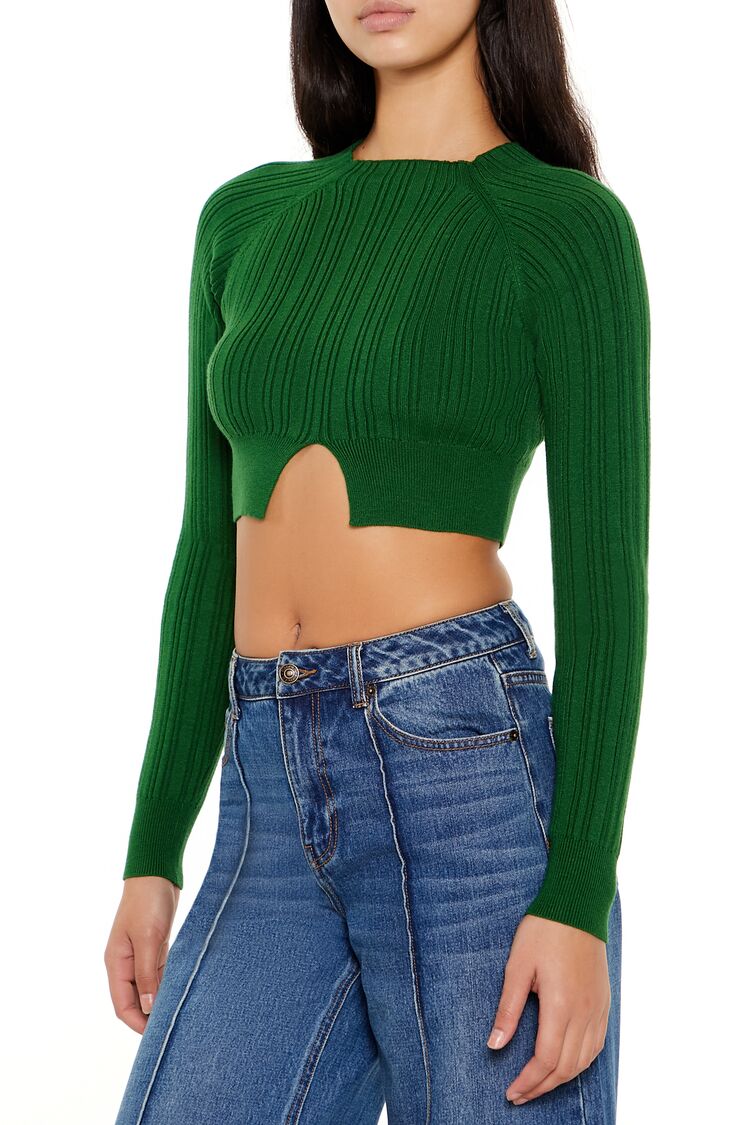  Forever 21 Ribbed Cutout Sweater - black - Bonton