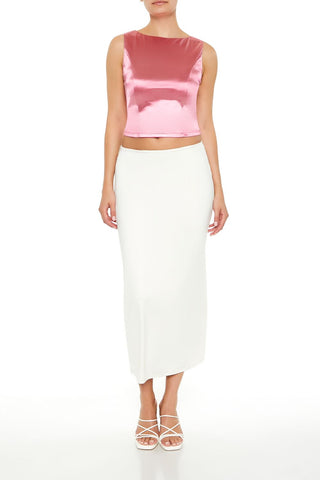 Sleeveless Satin Tank Top