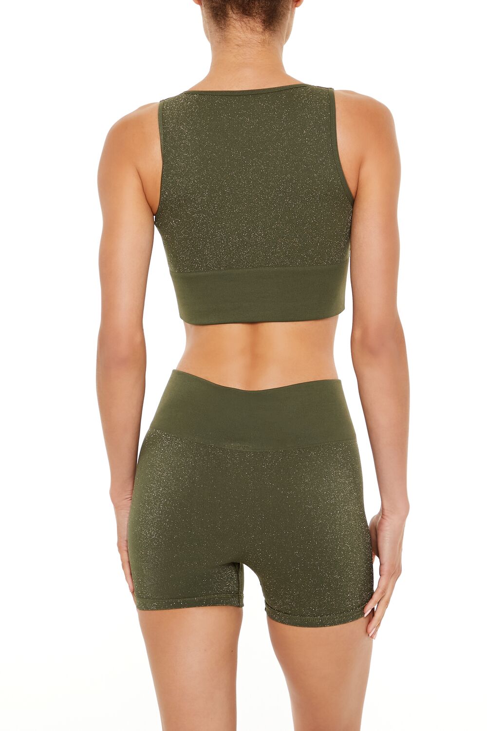  Forever 21 Active Seamless Glitter Sports Bra - olive - Bonton